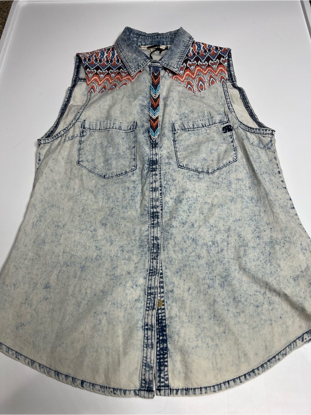 NWT miss me acid wash  denim shirt medium